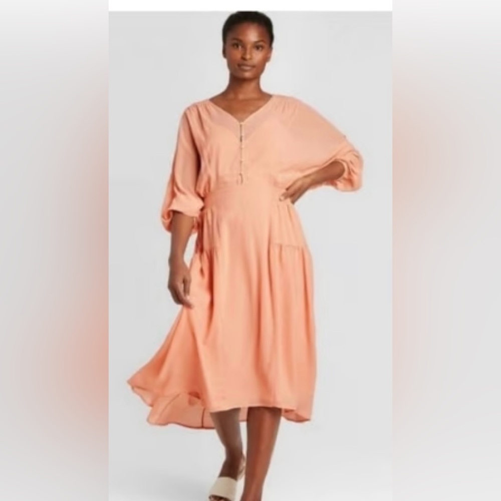 NWT Prologue by Target coral Long Sleeve hi/lo dress 1X